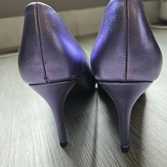 New Metalic Purple Heels size 8.5 A New Day Faux Leather - Picture 6 of 10